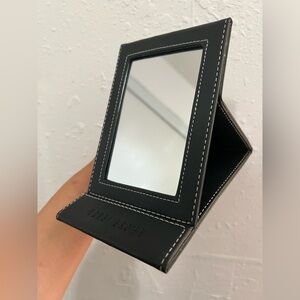 Bobbi brown leather Makeup mirror Folding  with Faux Leather Stand pre-owned